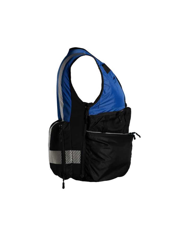 Gilet professionnel de sauvetage – vue côté droit avec passants pour mousquetons et accessoires